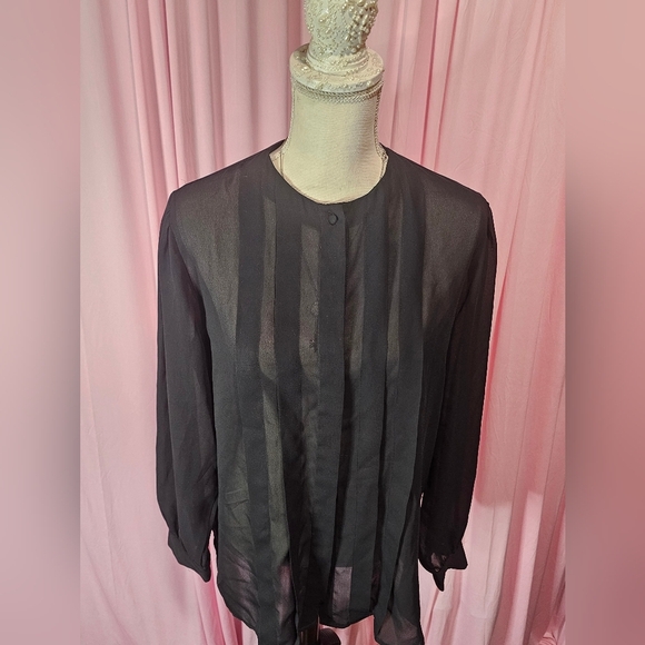 Diane Von Furstenberg Tops - Diane Von Furstenberg Black Sheer Top